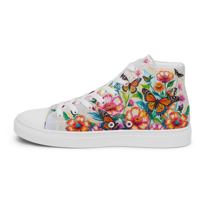 Men's Floral & Butterfly High - Top Canvas Shoes - LucyKay store