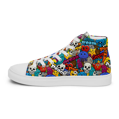 Pop Art High Top Canvas Shoes | Urban Street Art Sneakers - LucyKay store
