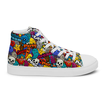 Pop Art High Top Canvas Shoes | Urban Street Art Sneakers - LucyKay store