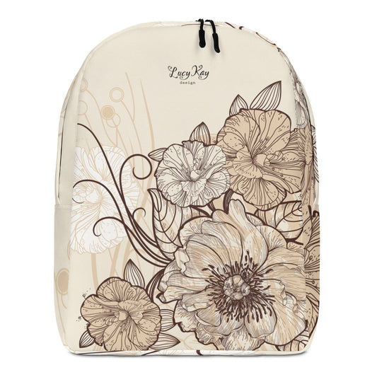 Minimalist Backpack - Vintage Floral Design - LucyKay store