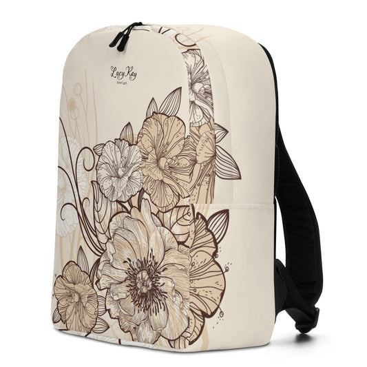 Minimalist Backpack - Vintage Floral Design - LucyKay store