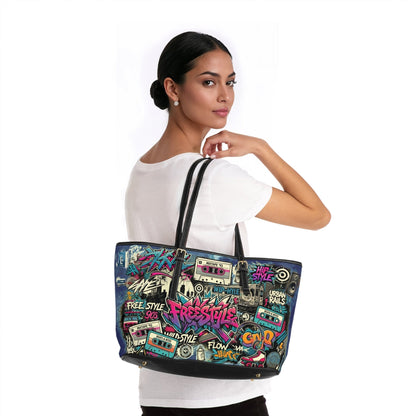 Retro Cassette Shoulder Bag – 90s Graffiti Vegan Leather - LucyKay store