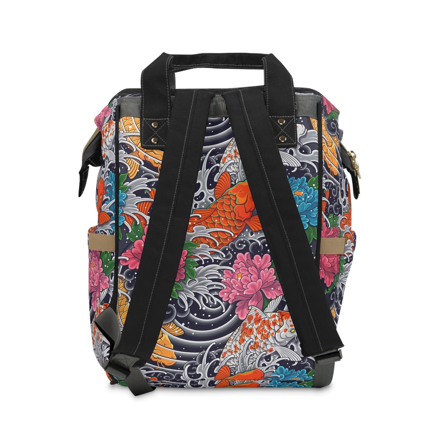 Multifunctional Backpack - Colorful Koi Fish Pattern - LucyKay store