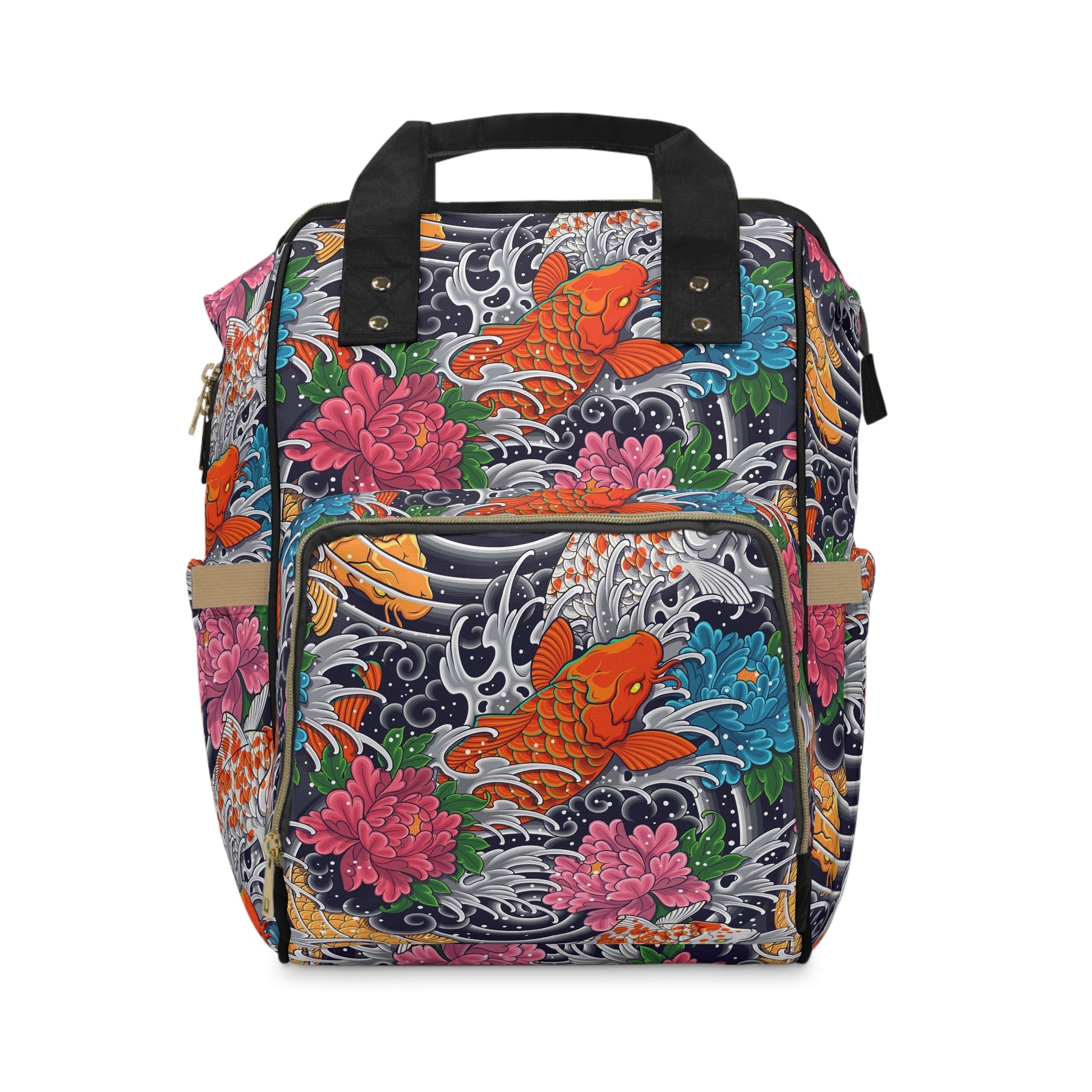 Multifunctional Backpack - Colorful Koi Fish Pattern - LucyKay store
