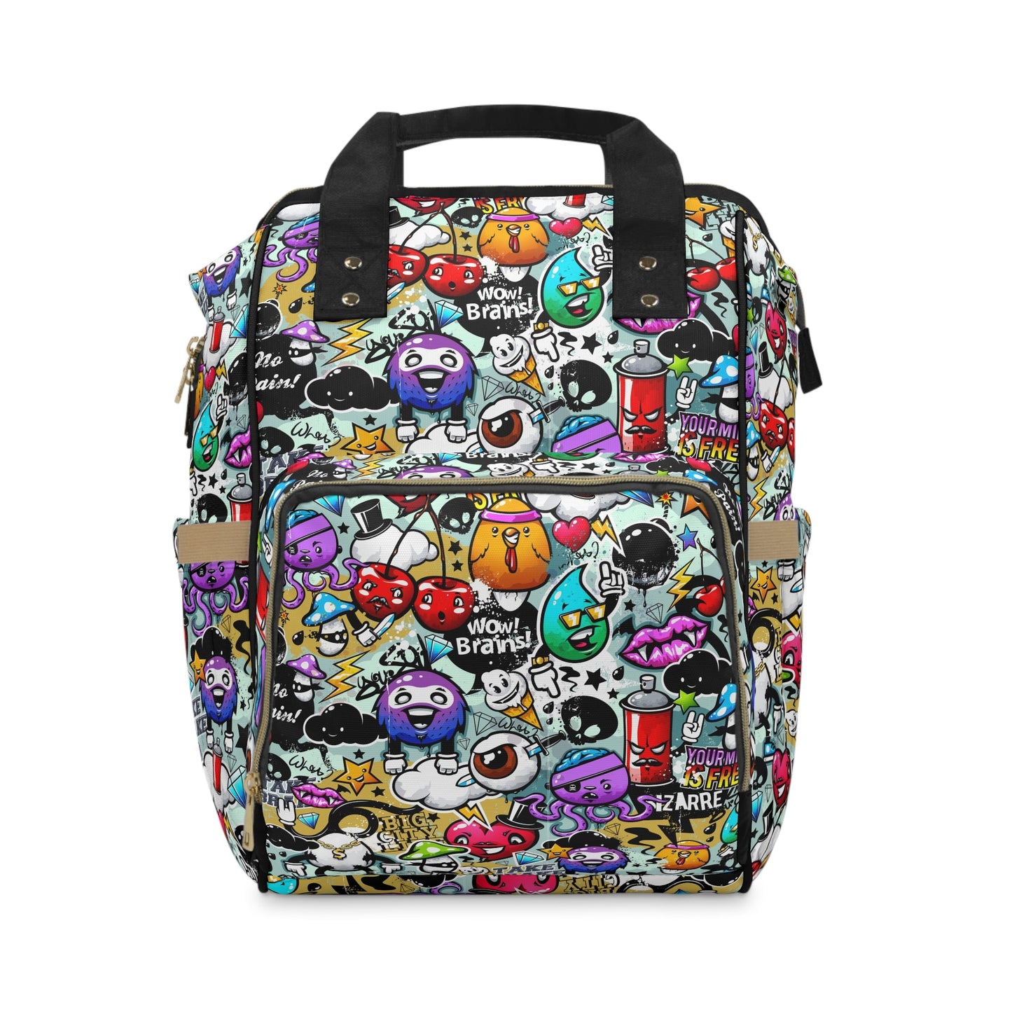 Multifunctional Backpack - Funky Graffiti Pattern - LucyKay store