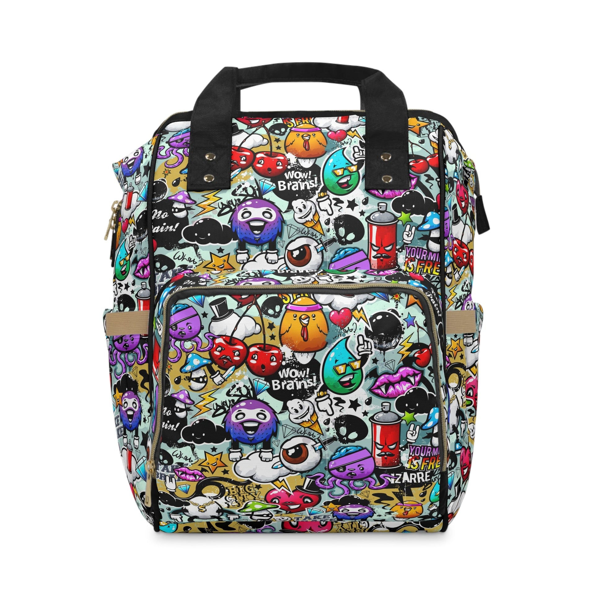 Multifunctional Backpack - Funky Graffiti Pattern - LucyKay store