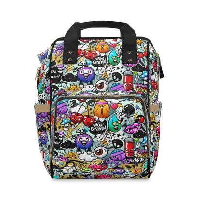 Multifunctional Backpack - Funky Graffiti Pattern - LucyKay store