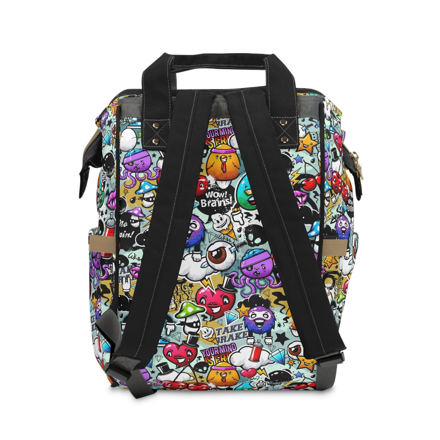 Multifunctional Backpack - Funky Graffiti Pattern - LucyKay store