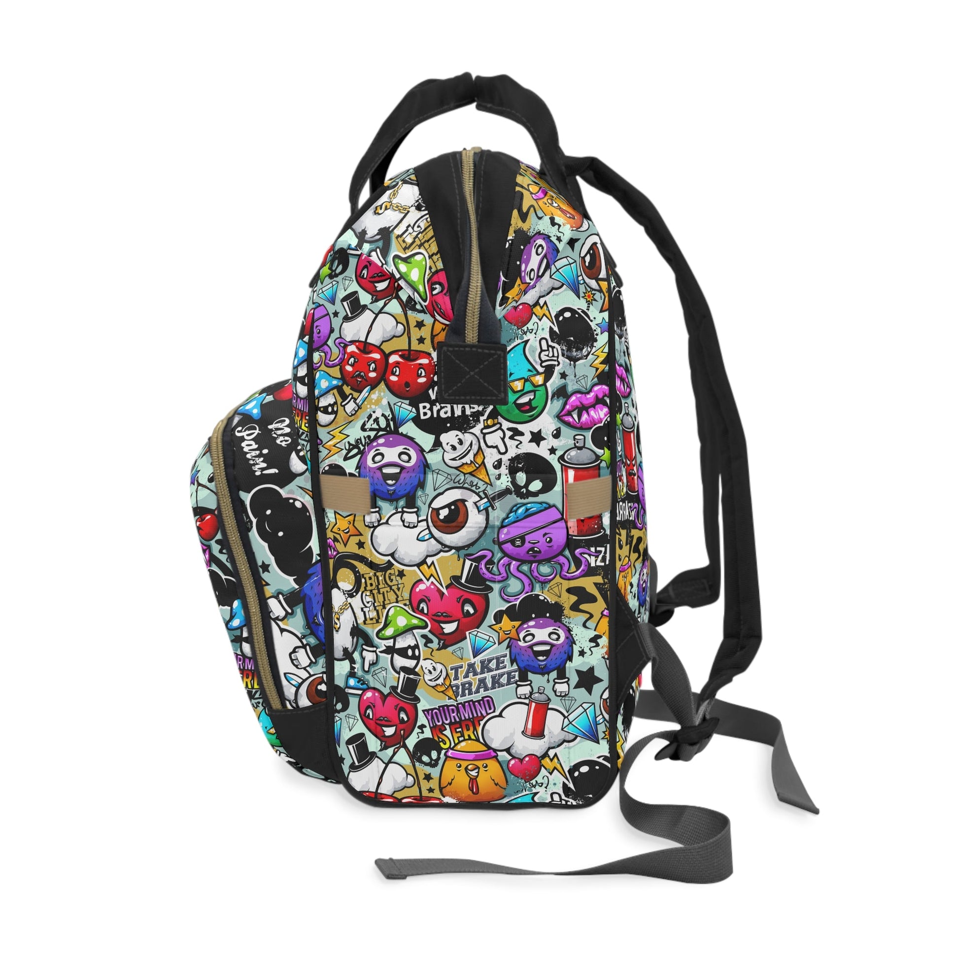Multifunctional Backpack - Funky Graffiti Pattern - LucyKay store
