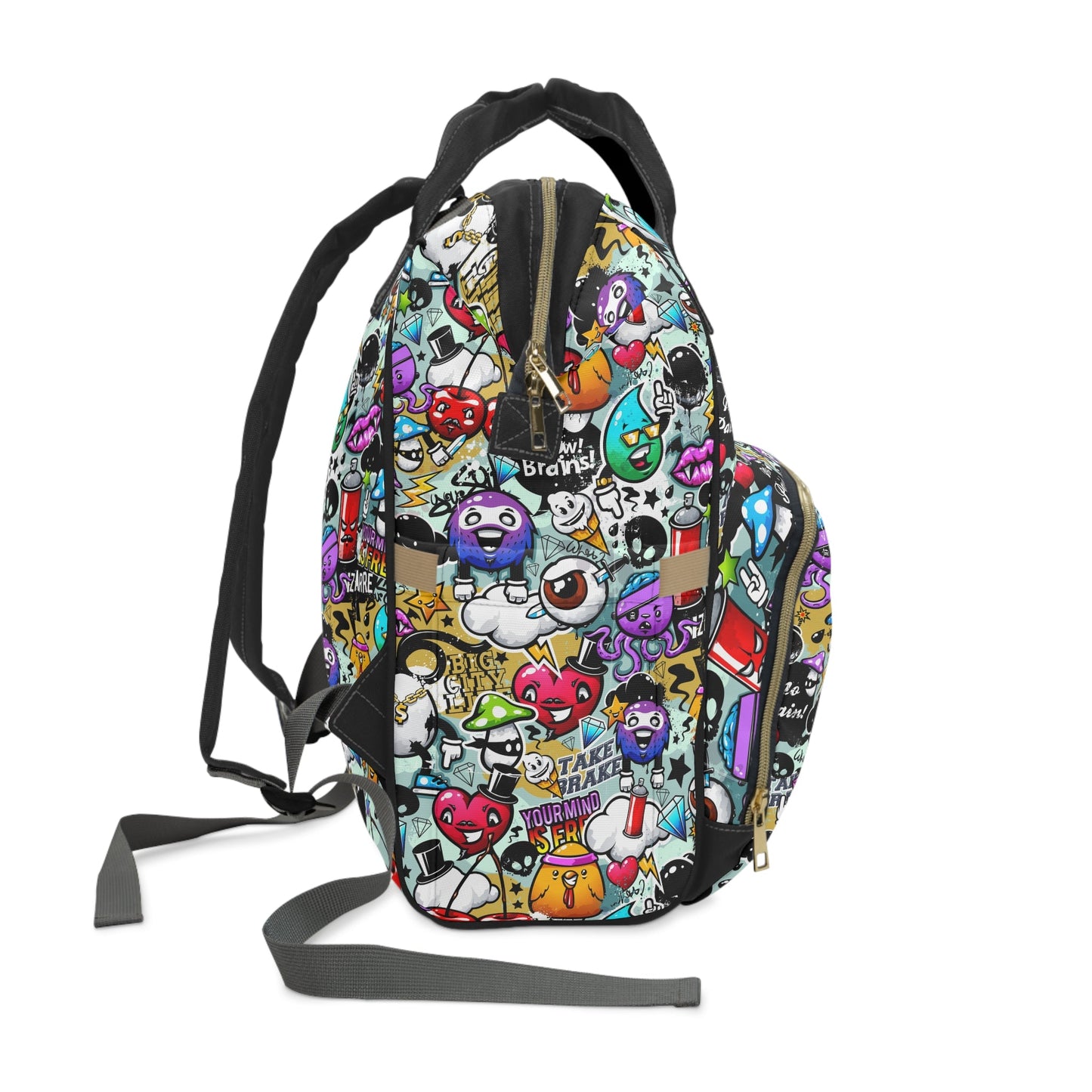 Multifunctional Backpack - Funky Graffiti Pattern - LucyKay store