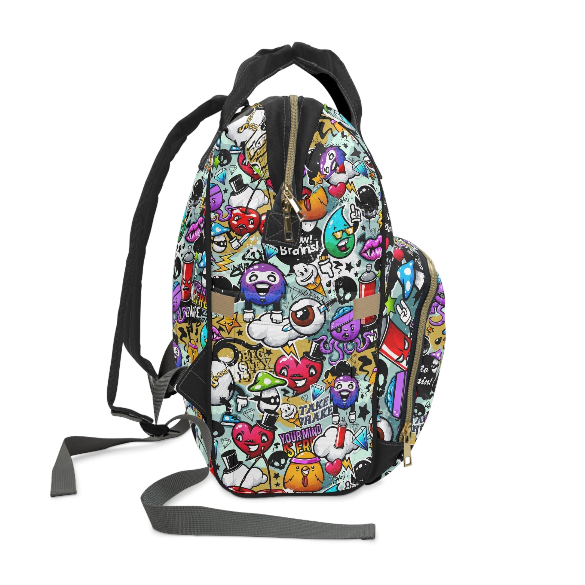 Multifunctional Backpack - Funky Graffiti Pattern - LucyKay store