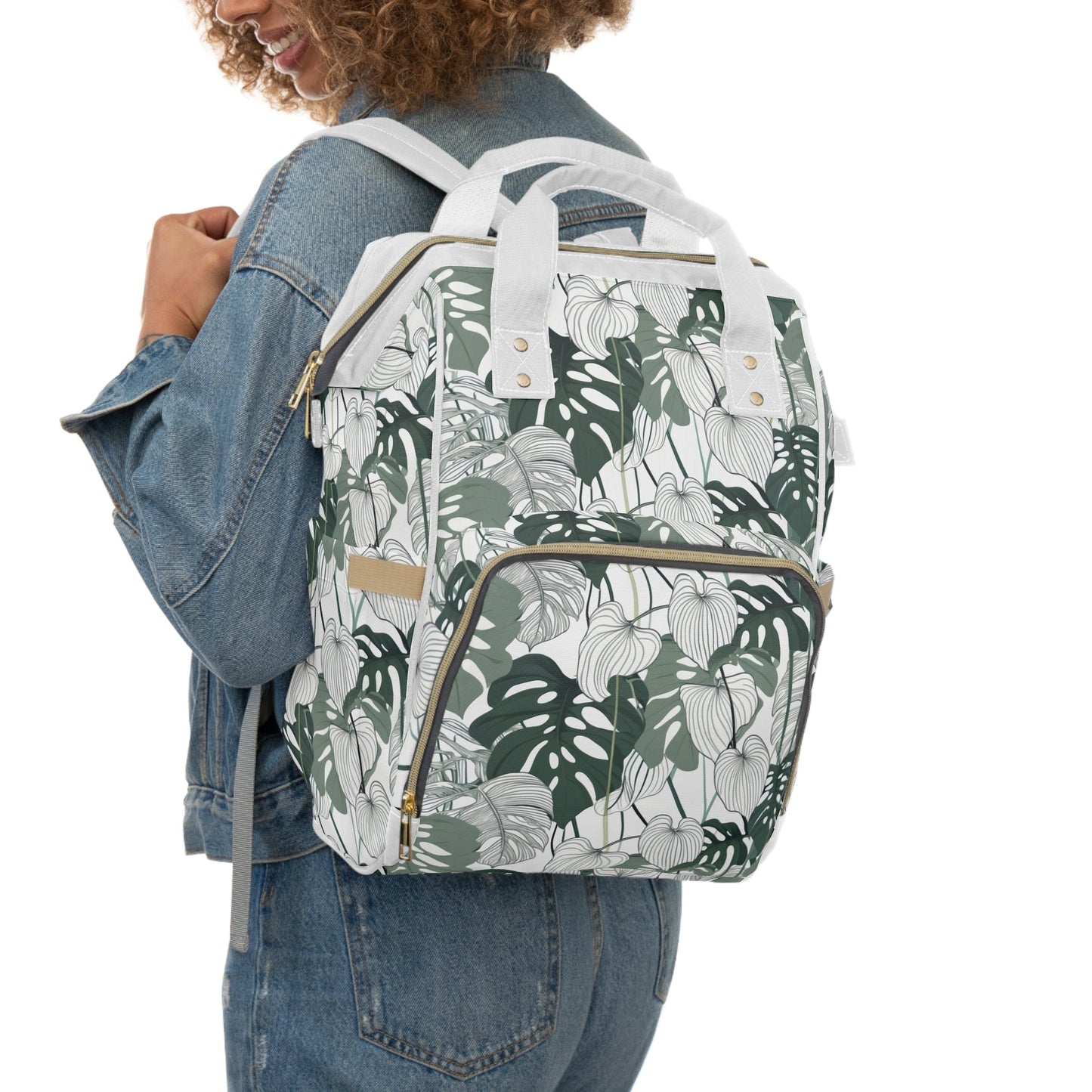Multifunctional Backpack - Tropical Leaves pattern - LucyKay store