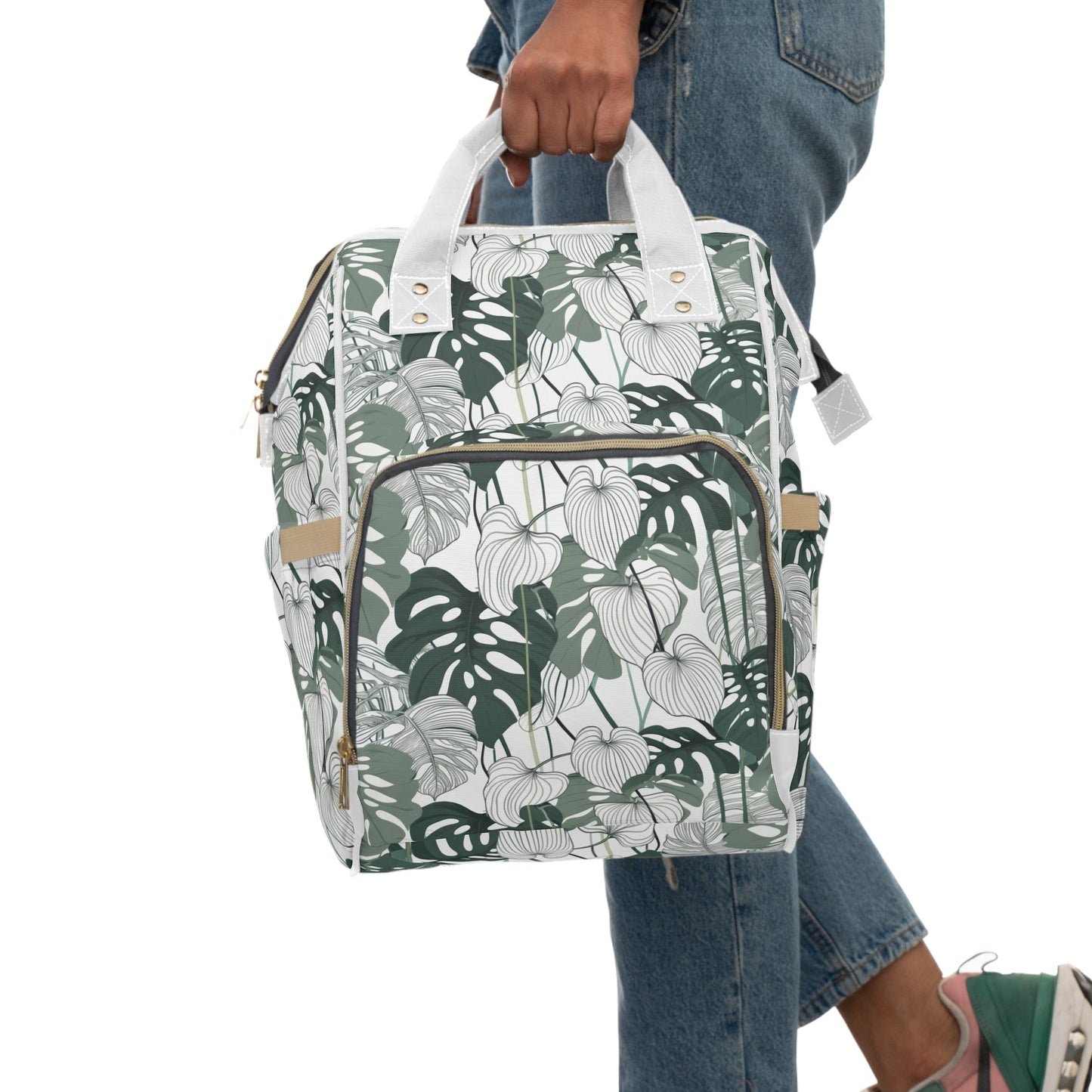 Multifunctional Backpack - Tropical Leaves pattern - LucyKay store