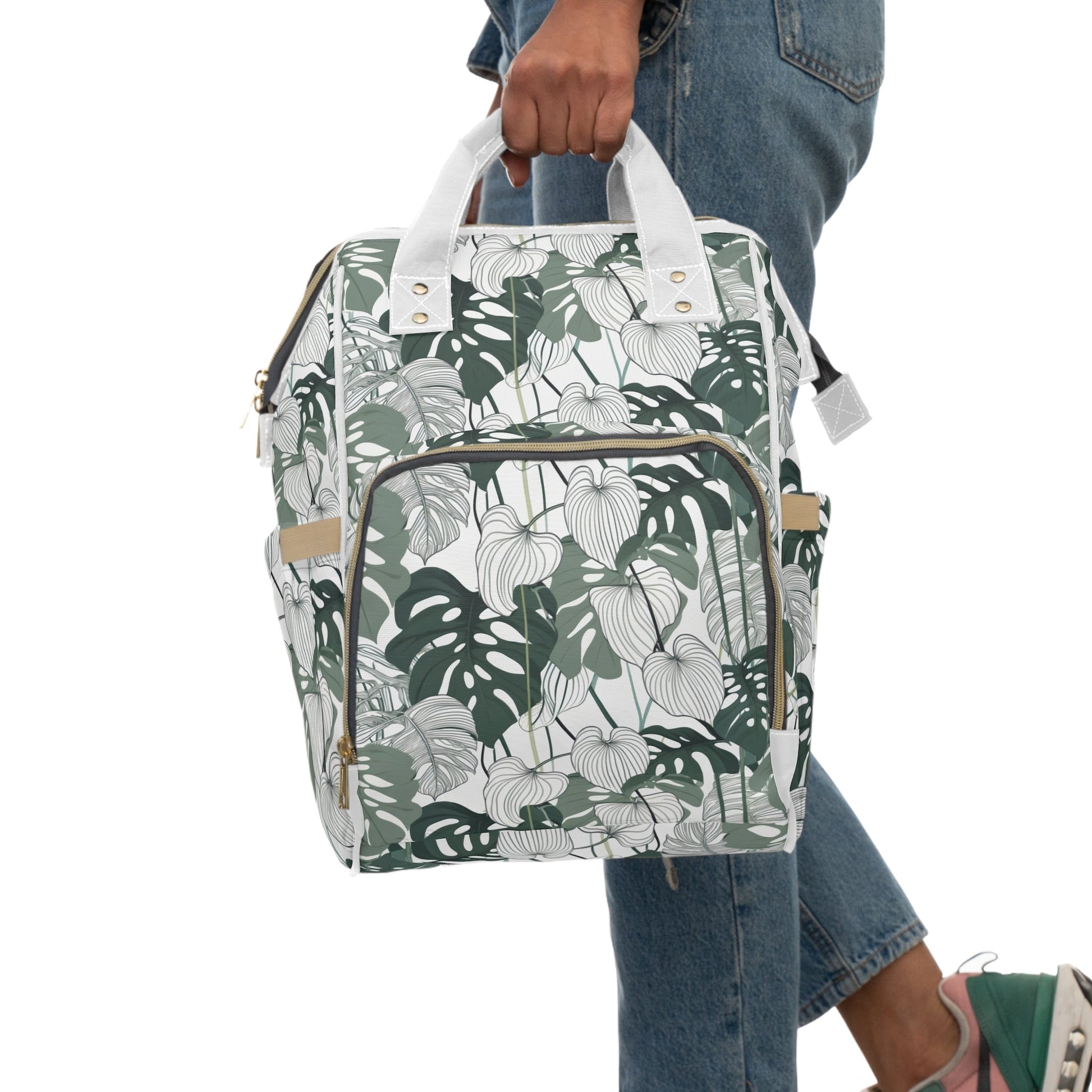 Multifunctional Backpack - Tropical Leaves pattern - LucyKay store