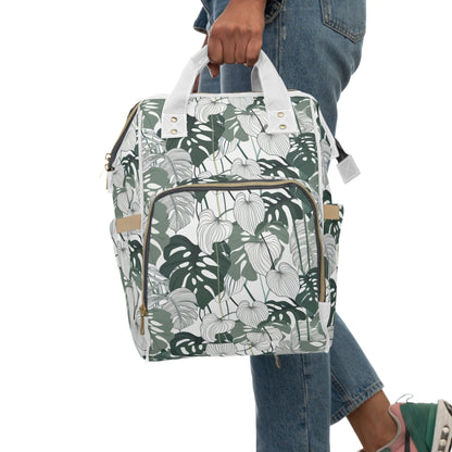 Multifunctional Backpack - Tropical Leaves pattern - LucyKay store