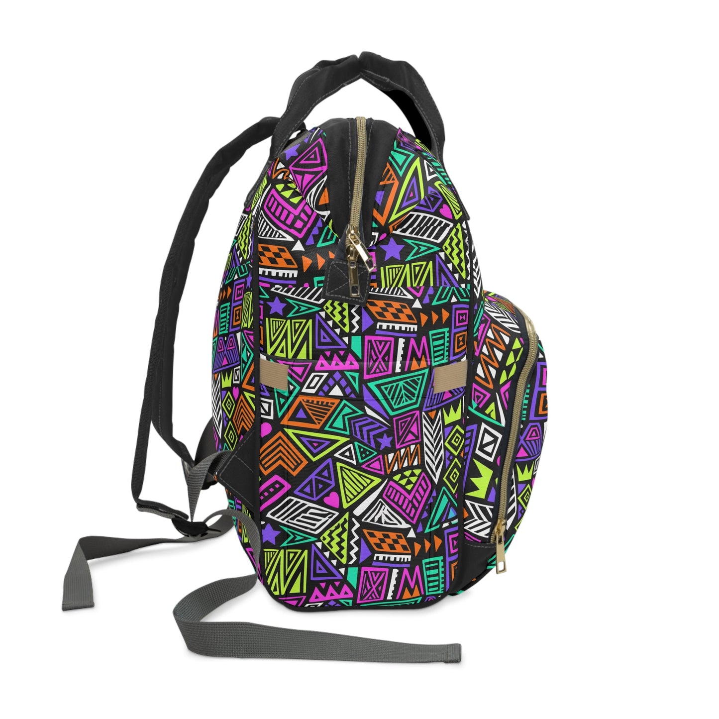 Multifunctional Backpack with Abstract Geometric Pattern - LucyKay store