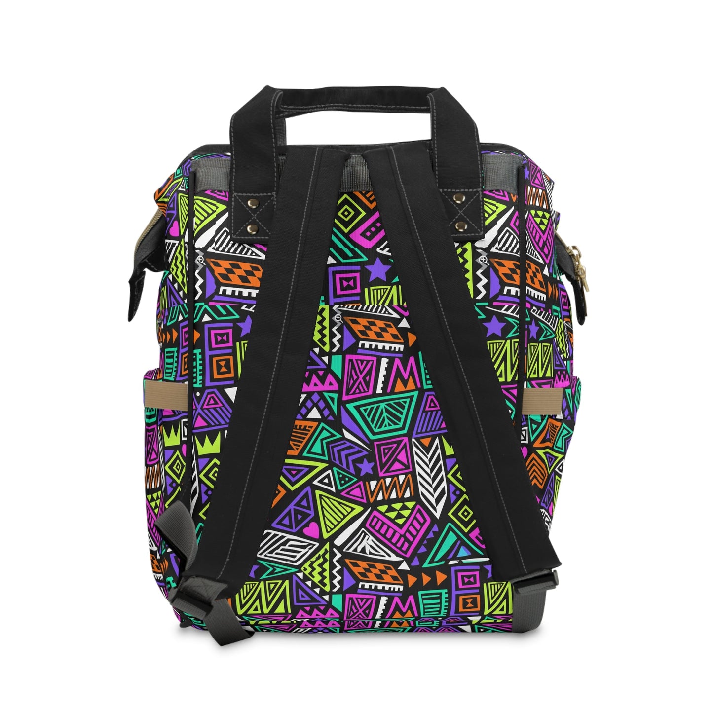 Multifunctional Backpack with Abstract Geometric Pattern - LucyKay store