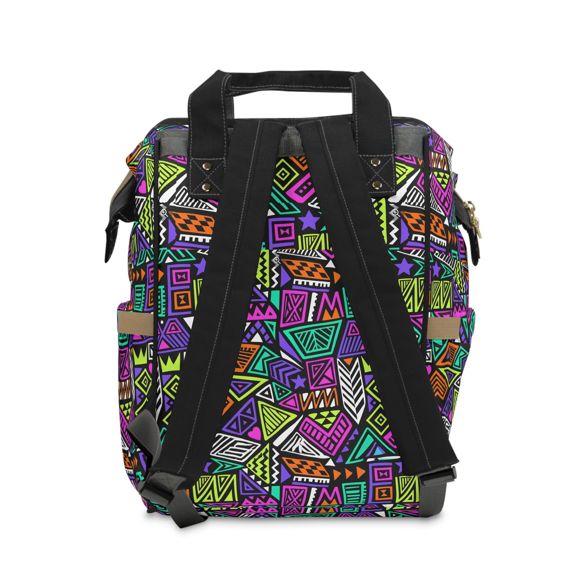 Multifunctional Backpack with Abstract Geometric Pattern - LucyKay store