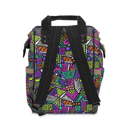 Multifunctional Backpack with Abstract Geometric Pattern - LucyKay store
