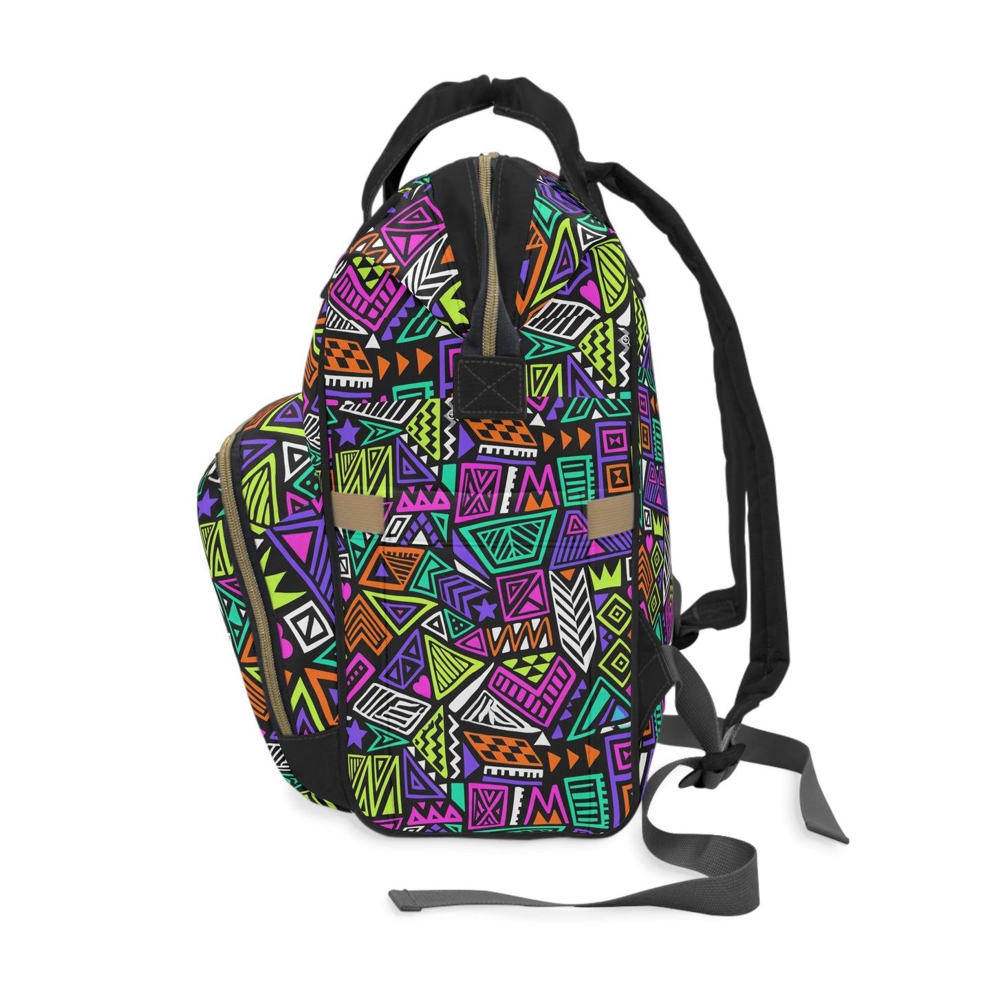 Multifunctional Backpack with Abstract Geometric Pattern - LucyKay store