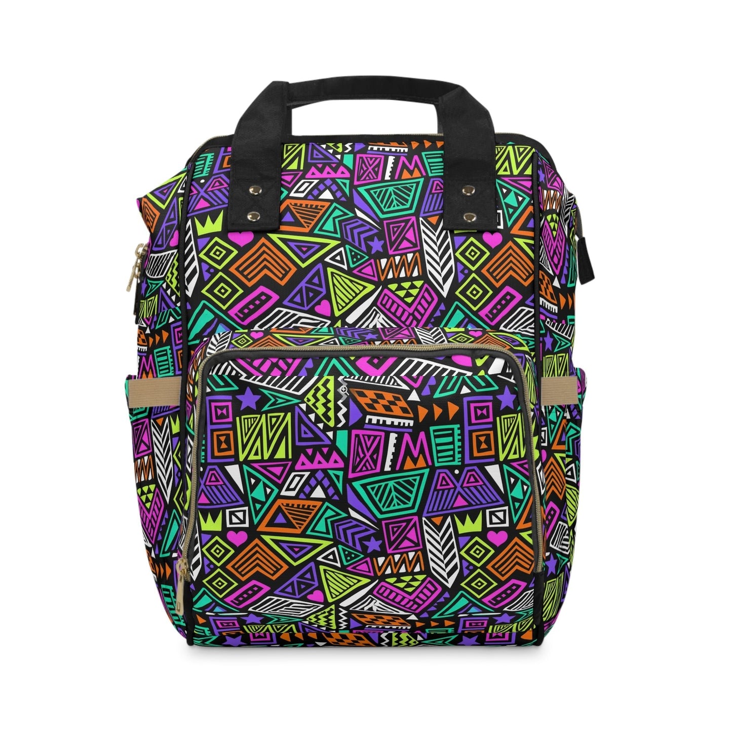 Multifunctional Backpack with Abstract Geometric Pattern - LucyKay store