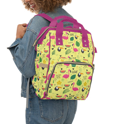 Multifunctional Backpack with Cute Flamenco Pattern - LucyKay store