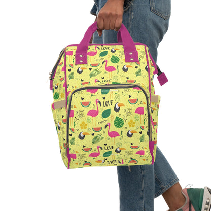 Multifunctional Backpack with Cute Flamenco Pattern - LucyKay store