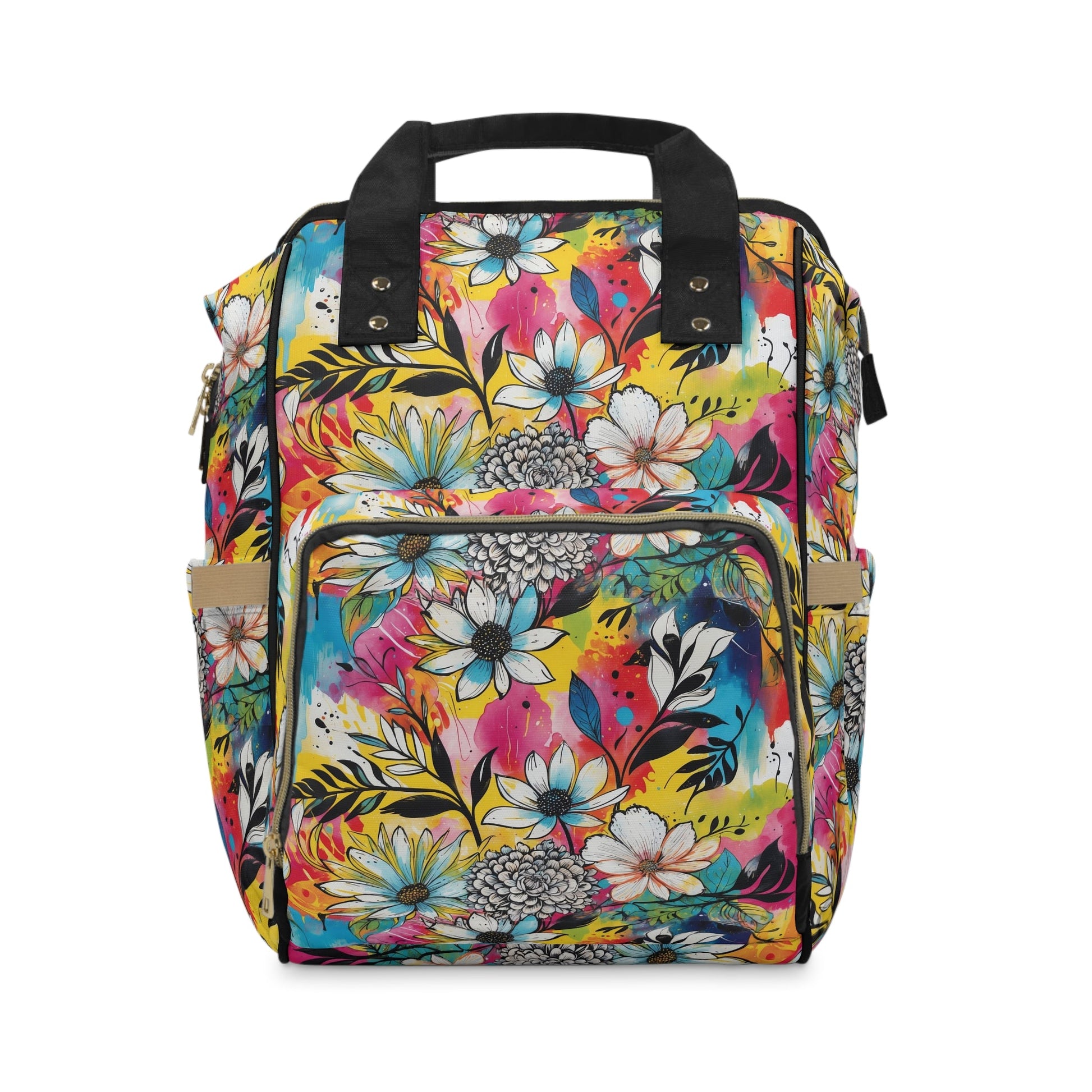 Floral Backpack - Colorful Abstract Pattern Multifunctional - LucyKay store
