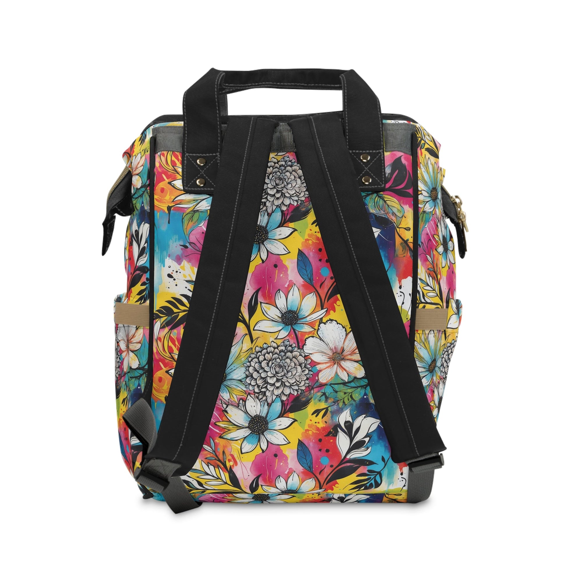 Floral Backpack - Colorful Abstract Pattern Multifunctional - LucyKay store