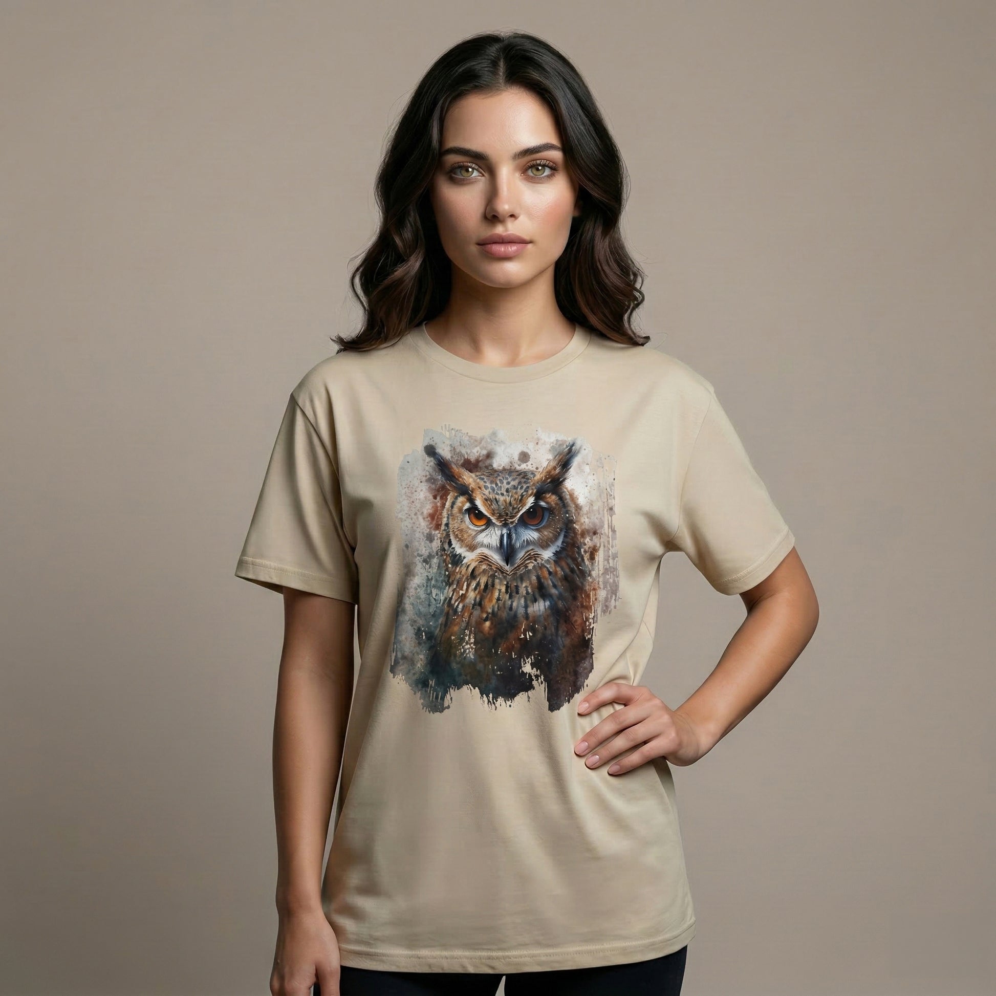 Watercolor Owl T-Shirt Unisex - Enchanting Art Softstyle Tee - LucyKay store