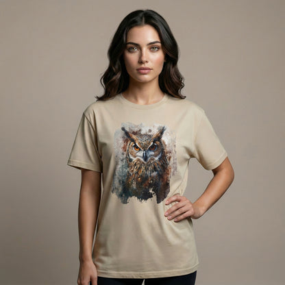 Watercolor Owl T-Shirt Unisex - Enchanting Art Softstyle Tee - LucyKay store