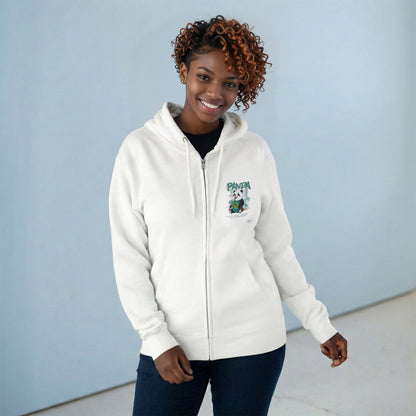 Panda Zip - Up Hoodie | Cute Bamboo Graphic White Sweatshirt - LucyKay store