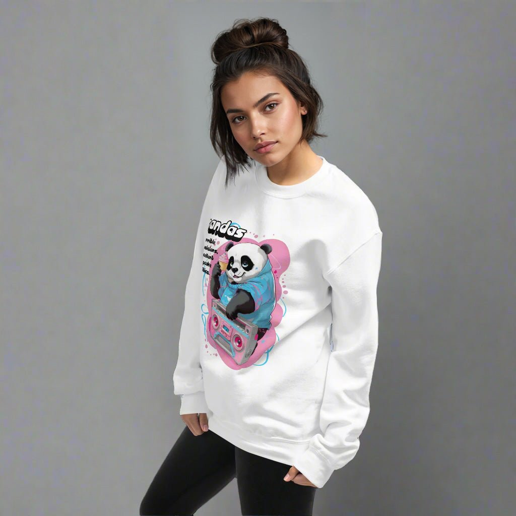 Panda Boombox Sweatshirt | Funny Music Lover Crewneck Gift - LucyKay store