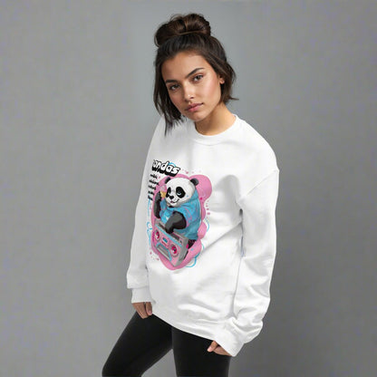 Panda Boombox Sweatshirt | Funny Music Lover Crewneck Gift - LucyKay store