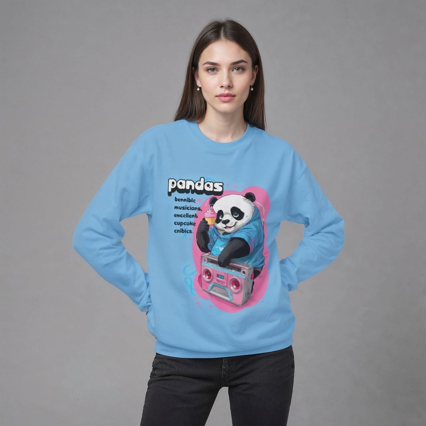 Panda Boombox Sweatshirt | Funny Music Lover Crewneck Gift - LucyKay store