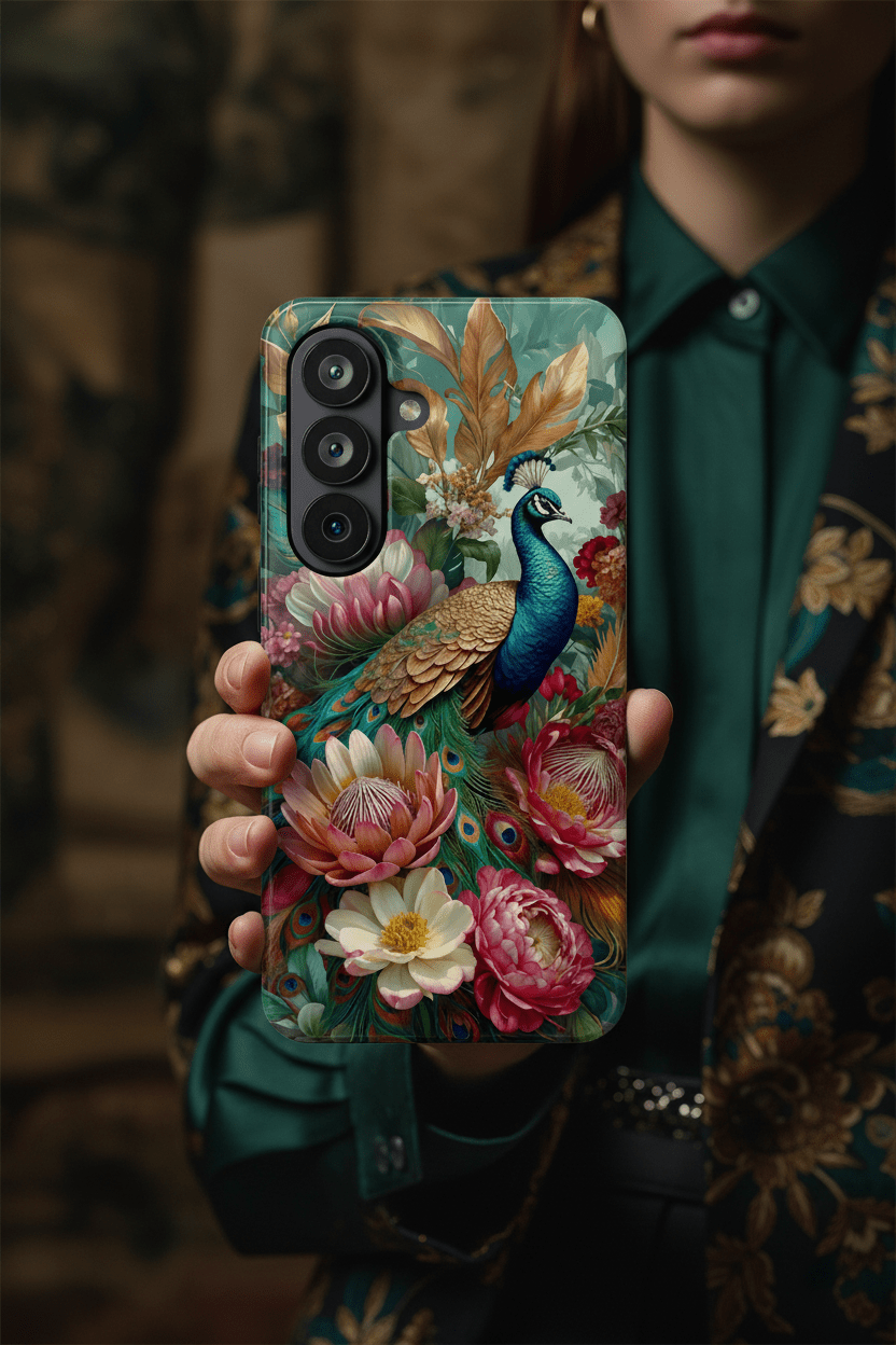 Peacock Floral Phone Case - MagSafe Compatible Protective - LucyKay store