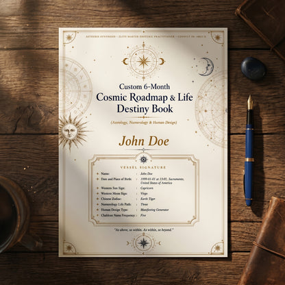 Custom 6-Month Cosmic Roadmap & Life Destiny Book (Astrology, Numerology & Human Design)