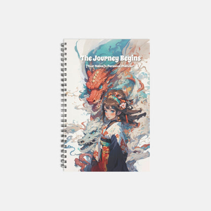 Personalized Hardcover Spiral Undated Planner - 'The Journey Begins' - LucyKay store