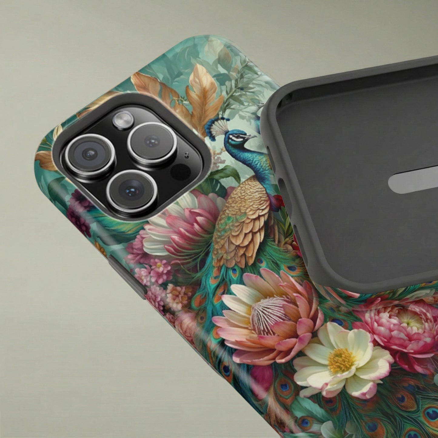 Peacock Floral Phone Case - MagSafe Compatible Protective - LucyKay store