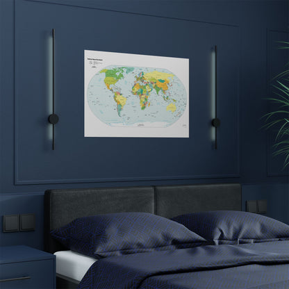 Political World Map Satin Poster - Vibrant Educational Wall Art - LucyKay store