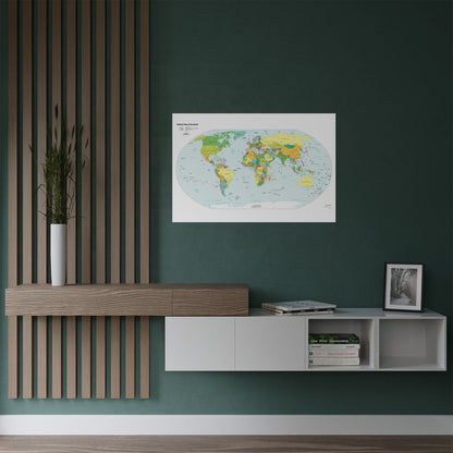 Political World Map Satin Poster - Vibrant Educational Wall Art - LucyKay store