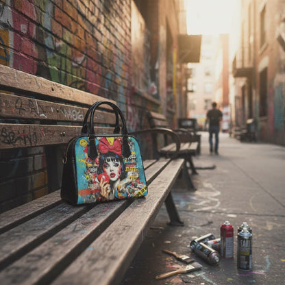 Pop Art 'Bite Me' Satchel Handbag | Urban Snow White Graphic