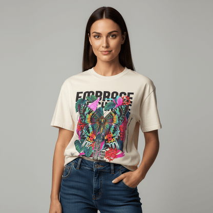 Butterfly Graphic T-Shirt - Colorful Unisex Cotton Tee - LucyKay store