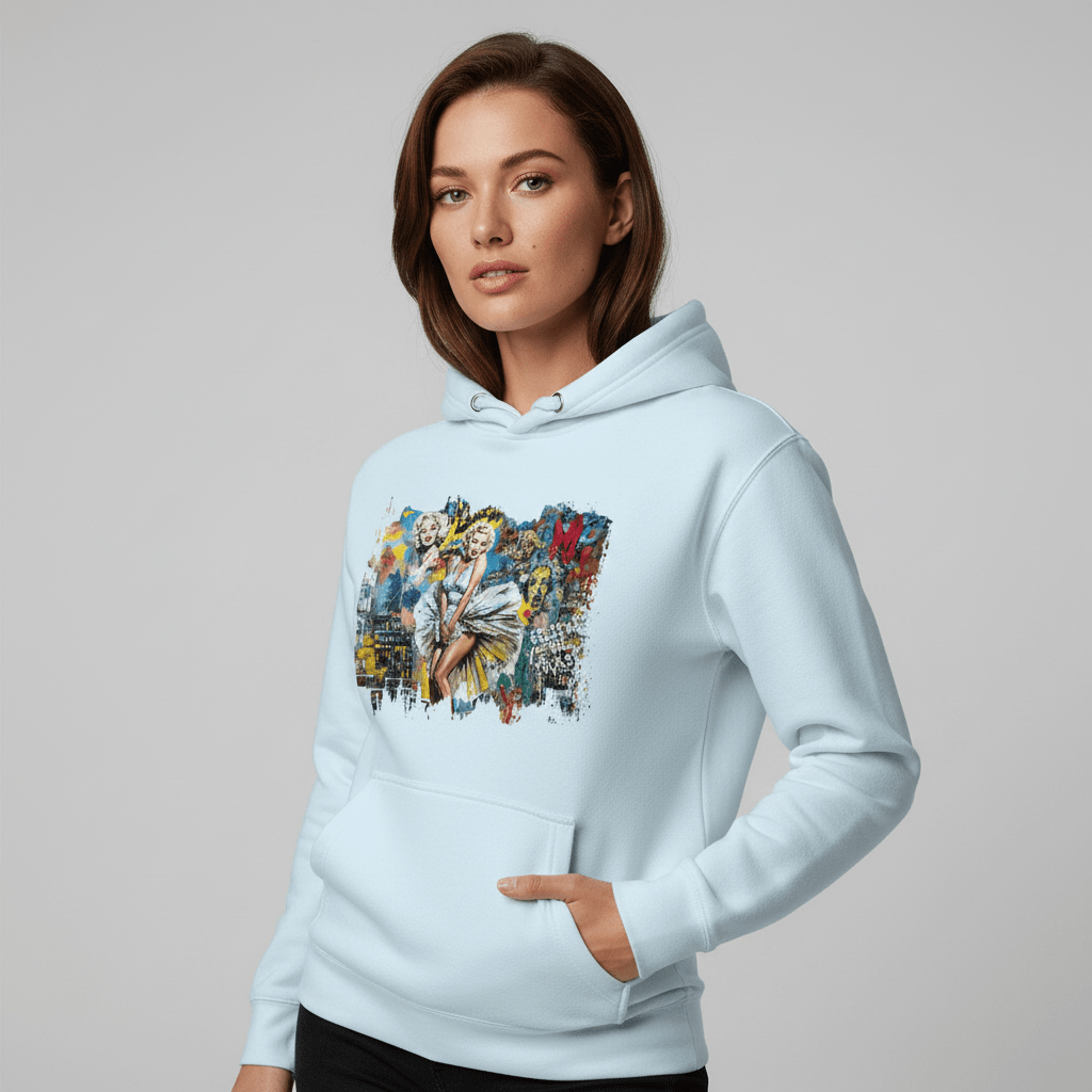 Vintage Hollywood Pop Art Hoodie - Unisex Urban Graphic Pullover - LucyKay store