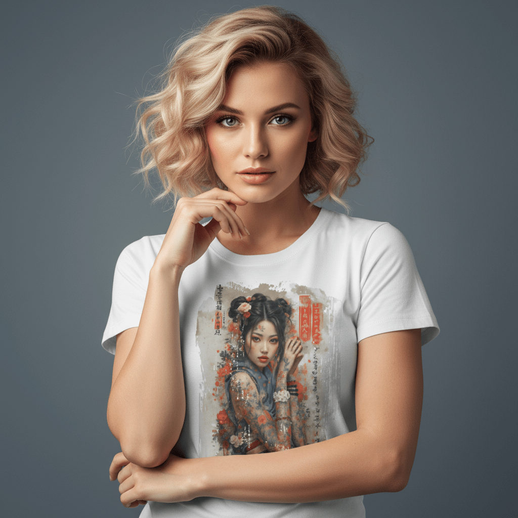 Samurai Bloom T-Shirt - Japanese Art Unisex Cotton Tee - LucyKay store