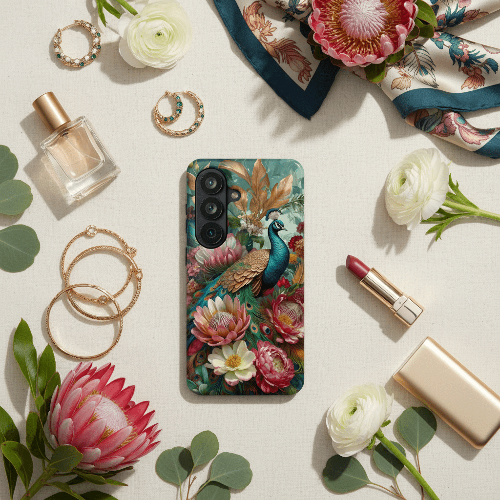 Peacock Floral Phone Case - MagSafe Compatible Protective - LucyKay store