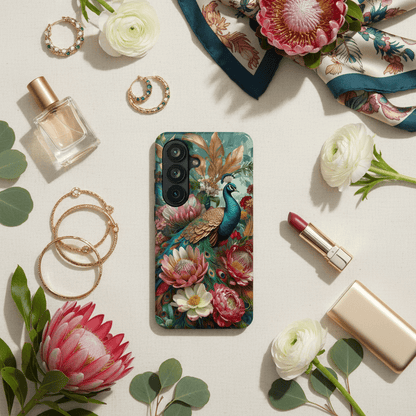 Peacock Floral Phone Case - MagSafe Compatible Protective - LucyKay store