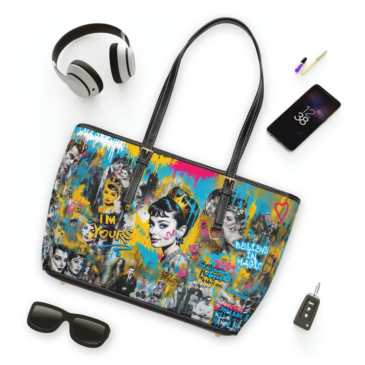 PU Leather Shoulder Bag - Audrey Hepburn - LucyKay store