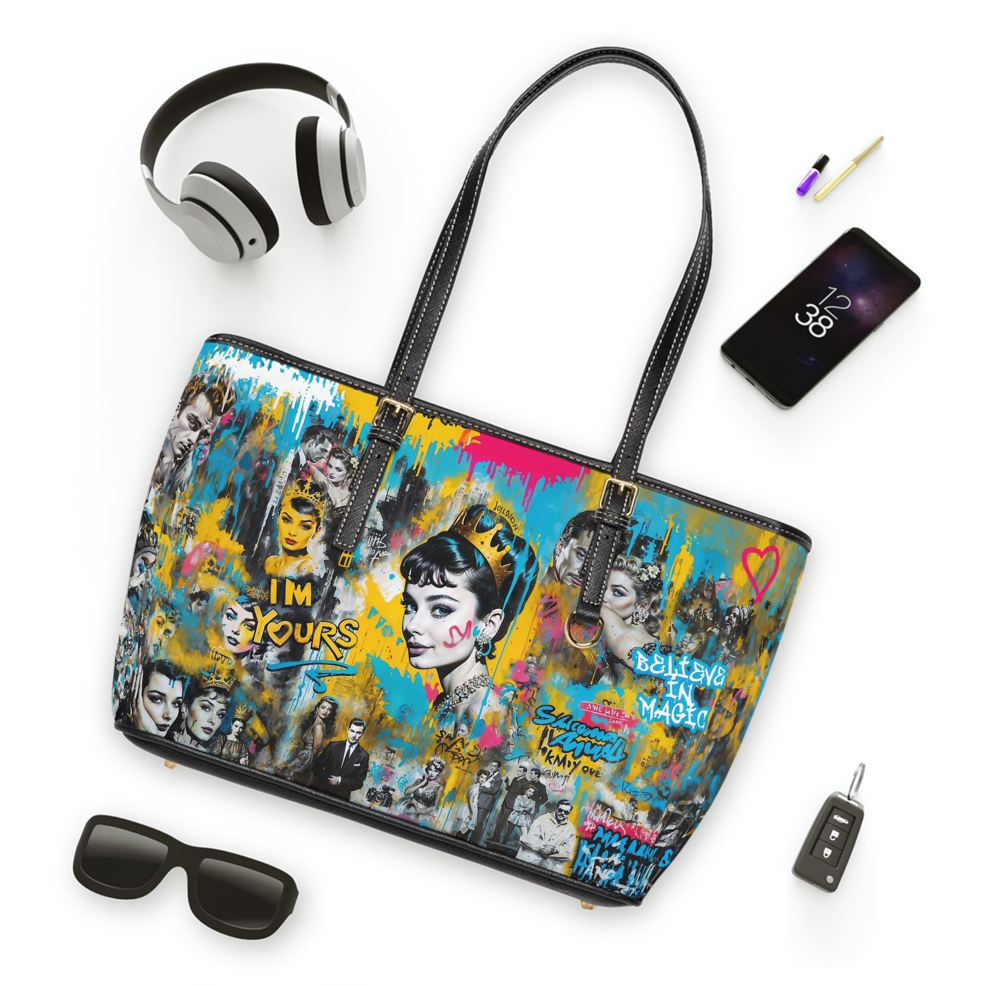 PU Leather Shoulder Bag - Audrey Hepburn - LucyKay store