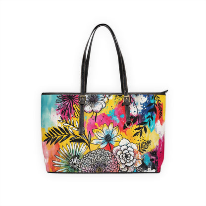 PU Leather Shoulder Bag - Flowers - LucyKay store